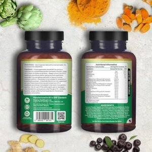 Advanced Livcare+ 60 Capsules | Added with Choline, Artichoke, Burdock Root, Dandelion Root, and 14 Other Active Ingredients | Liver Cleanse Detox and Repair for Men and Women by Prowise